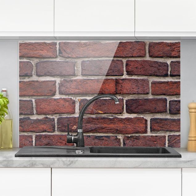 Küche Dekoration Backsteinwand rot
