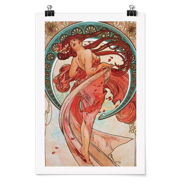 Poster Kunstdruck Alfons Mucha - Vier Künste - Der Tanz