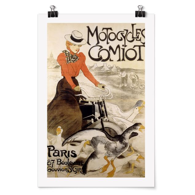 Poster Vintage Théophile-Alexandre Steinlen - Werbeplakat für Motorcycles Comiot