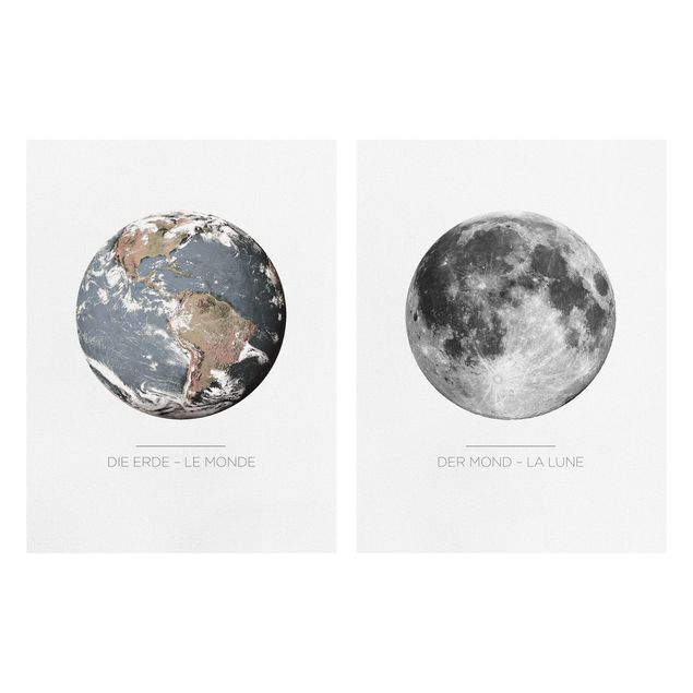 Wandbilder Mond und Erde