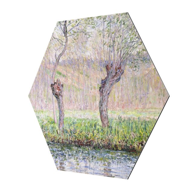 Wandbilder Kunstdrucke Claude Monet - Weidenbäume Frühling