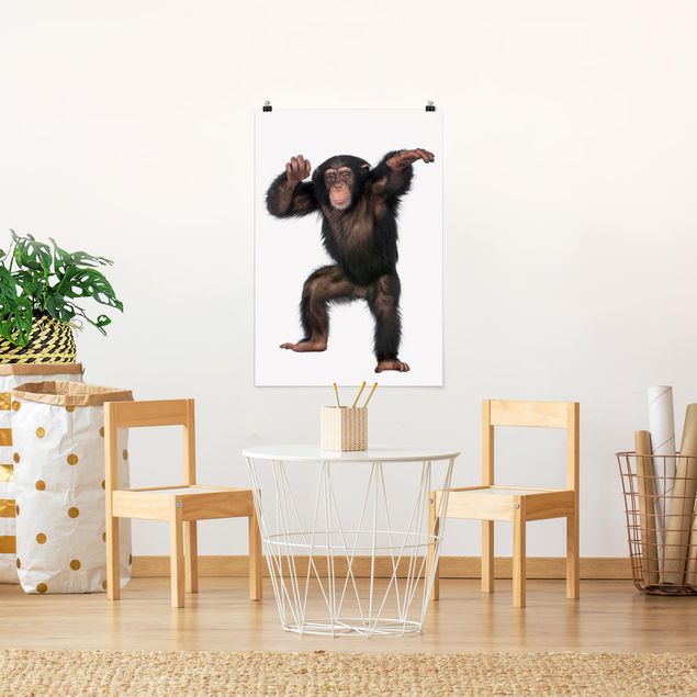 Poster Tiere Vergnügter Affe