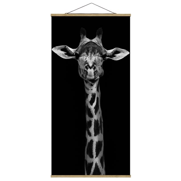 Wandbilder Modern Dunkles Giraffen Portrait