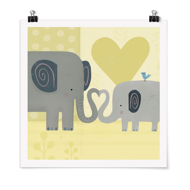 Tiere Poster Mama und ich - Elefanten