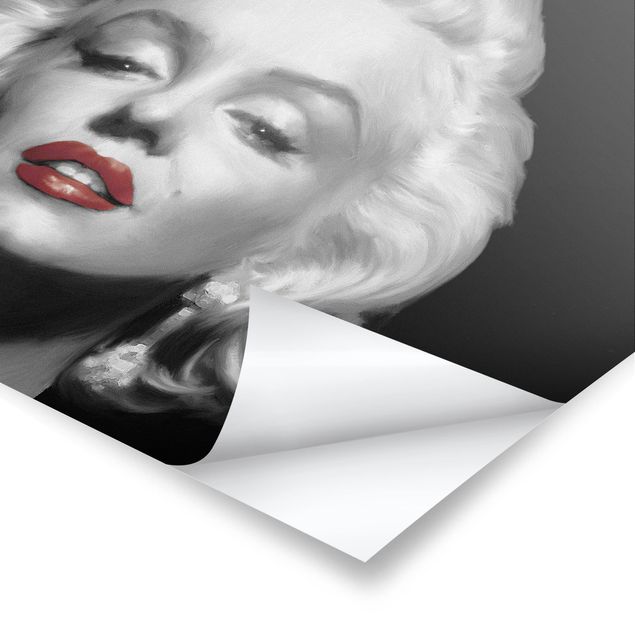 Poster bestellen Marilyn mit roten Lippen