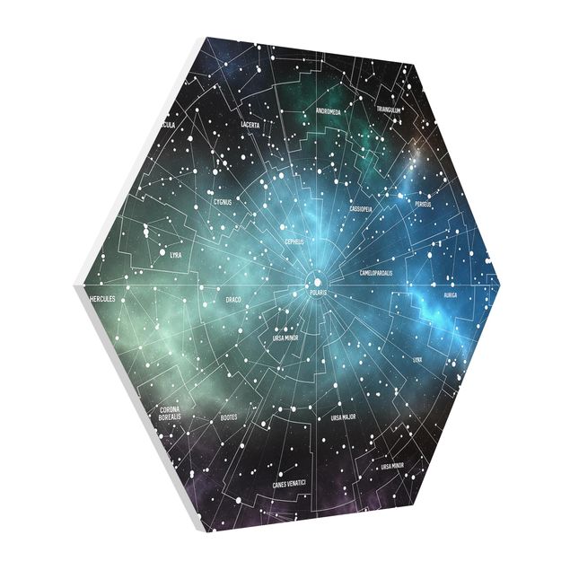 Wandbilder Modern Sternbilder Karte Galaxienebel