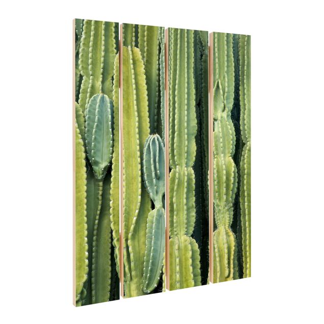 Holzbild - Kaktus Wand - Hochformat 3:2