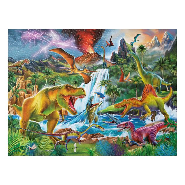 Wandbilder Modern Dinosaurier im Urzeitgewitter