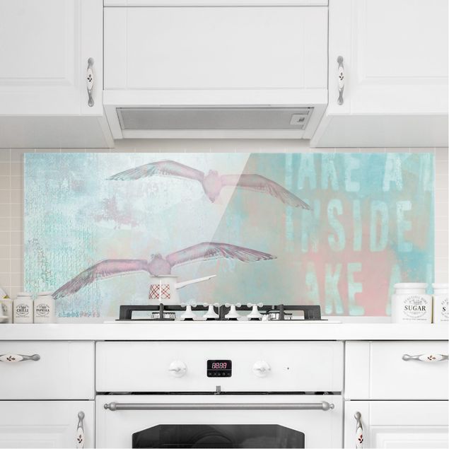 Küche Dekoration Shabby Chic Collage - Möwen