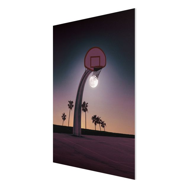 Wandbilder Sport Basketball mit Mond
