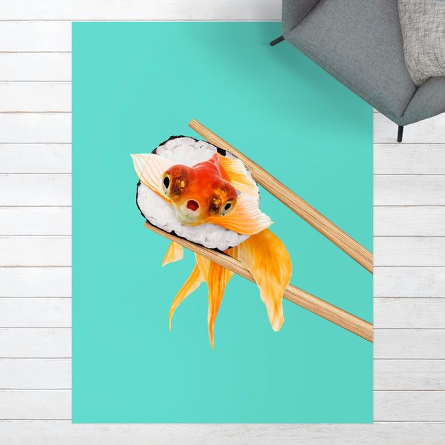 Aussen Teppich Sushi mit Goldfisch