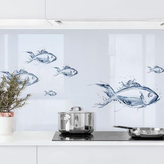 Küchenrückwand - Liquid Silver Fish