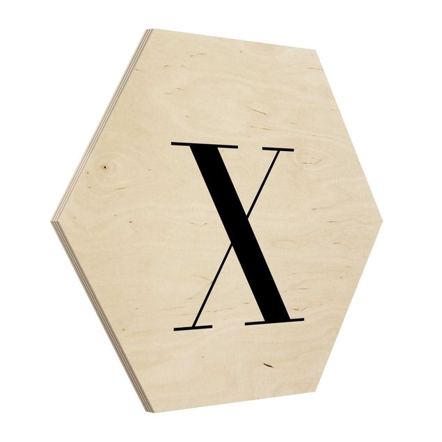Holzbilder Buchstabe Serif Weiß X