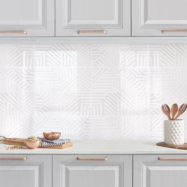 Küche Dekoration Linienmuster Stempel in Weiß