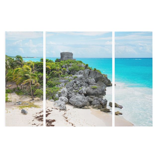 Wandbilder Meer Karibikküste Tulum Ruinen