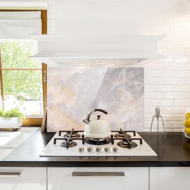 Glasrückwand Küche Steinoptik Onyx Marmor