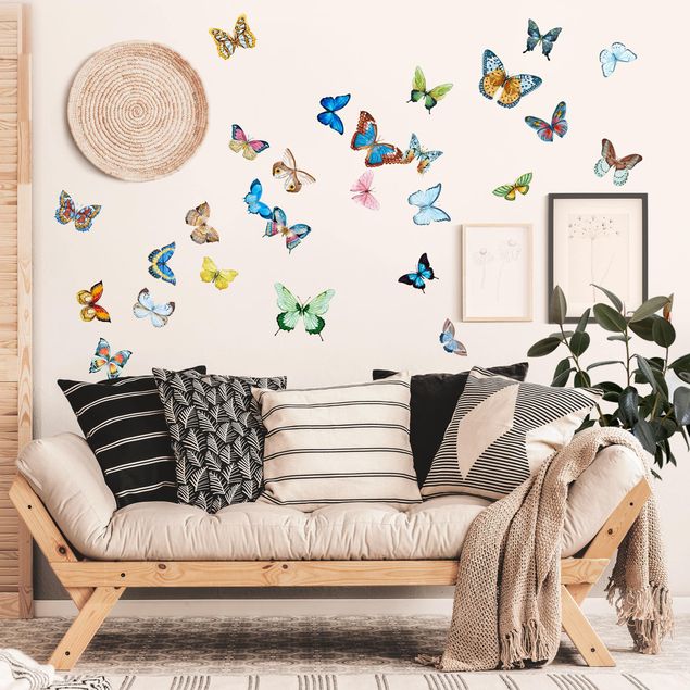 Deko Kinderzimmer Aquarell Schmetterlinge Set