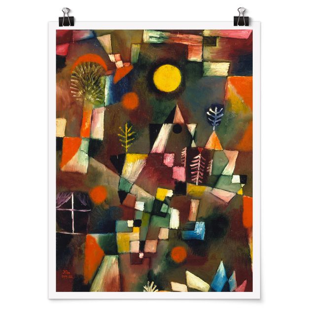 Poster abstrakte Kunst Paul Klee - Der Vollmond
