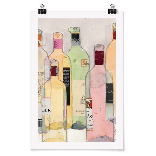 Poster kaufen Weinflaschen in Wasserfarbe I