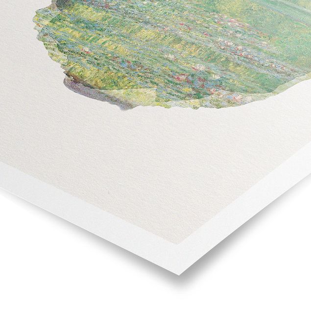 Kunstkopie Poster Wasserfarben - Claude Monet - Japanische Brücke