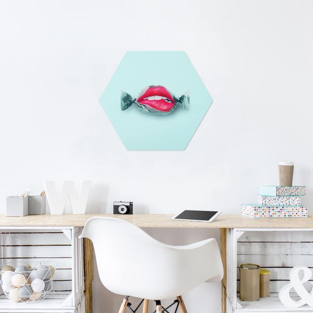 Wandbilder Modern Bonbon mit Lippen