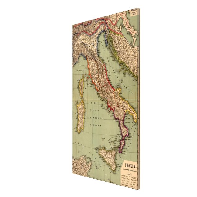 Wandbilder Weltkarten Vintage Landkarte Italien