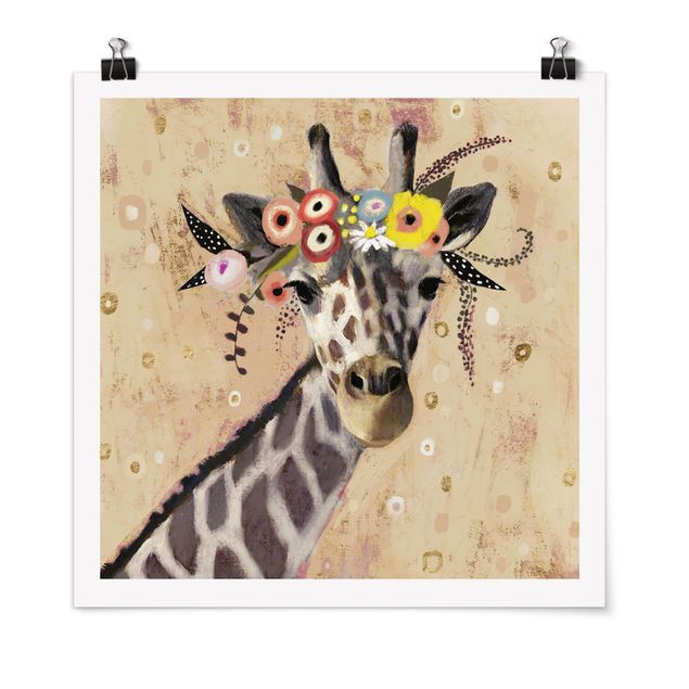 Tiere Poster Klimt Giraffe