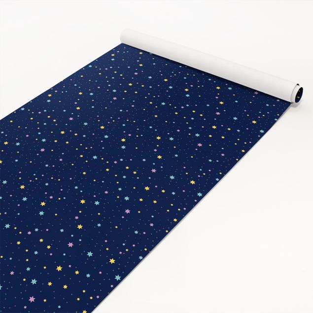 Möbelfolie Klebefolie Muster Nachthimmel Kindermuster mit bunten Sternen