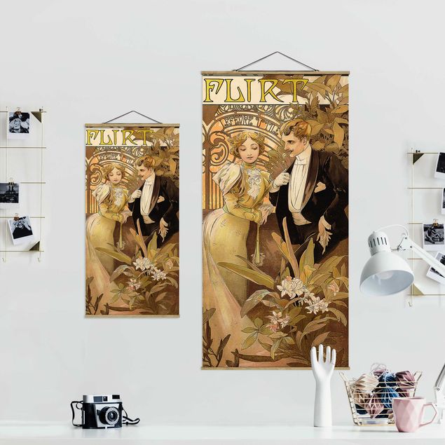 Wandbilder Kunstdrucke Alfons Mucha - Werbeplakat für Flirt Biscuits