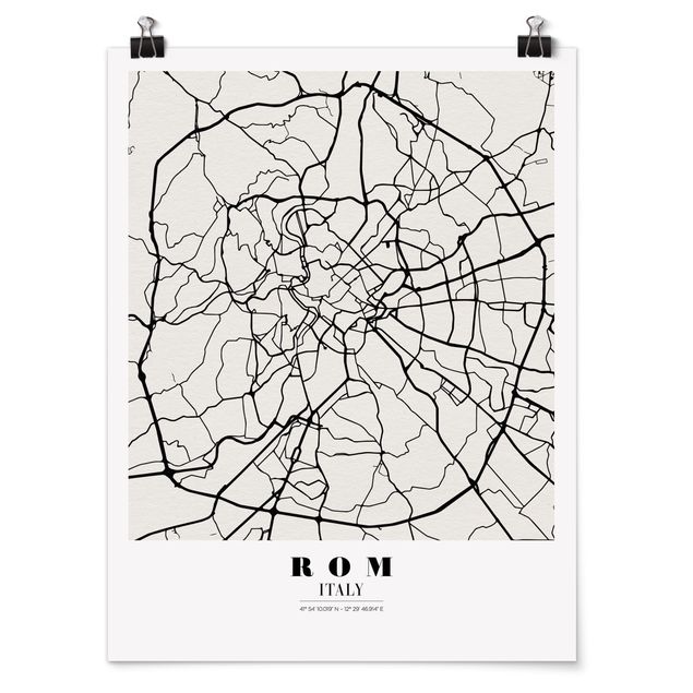 Spruch Poster Stadtplan Rom - Klassik
