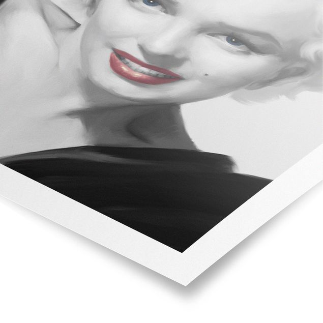Wandbilder Grau Marilyn auf Sofa