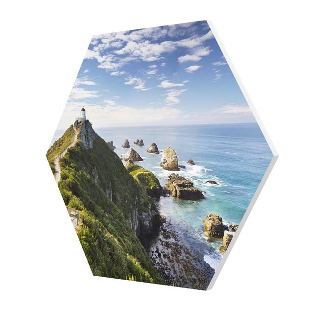 Wandbilder Natur Nugget Point Leuchtturm und Meer Neuseeland
