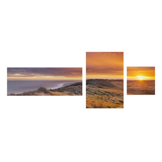 Wandbilder Berge Sonnenaufgang am Strand auf Sylt