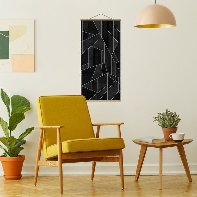 Wandbilder Muster Schwarz Weiß Geometrie Aquarell