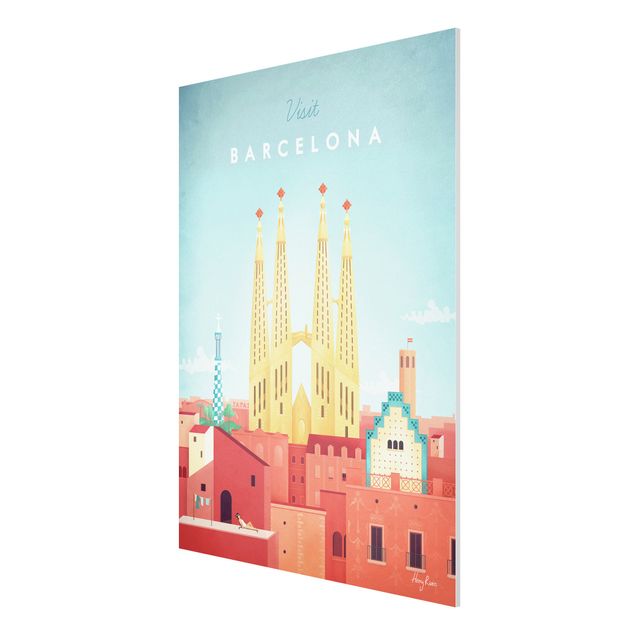 Wandbilder Kunstdrucke Reiseposter - Barcelona