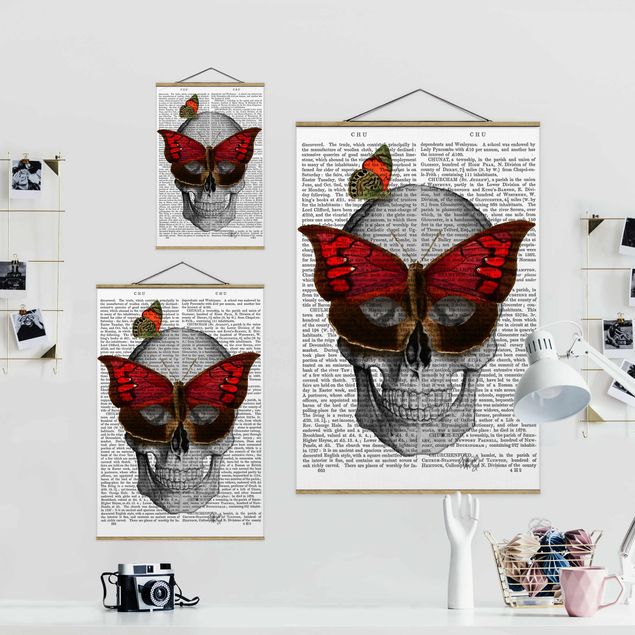 Wandbilder Rot Grusellektüre - Schmetterlingsmaske