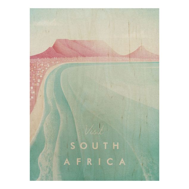 Holzbild Natur Reiseposter - Südafrika