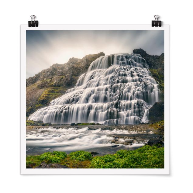 Natur Poster Dynjandi Wasserfall