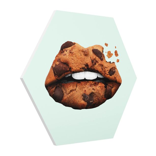 Bilder auf Hartschaumplatte Lippen mit Keks