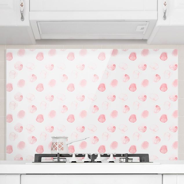 Küche Dekoration Aquarell Punkte Rosa