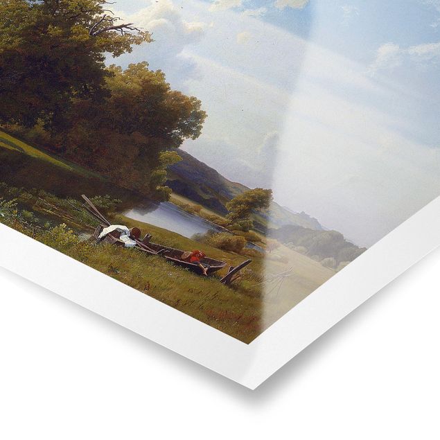 Poster Natur Albert Bierstadt - Flusslandschaft