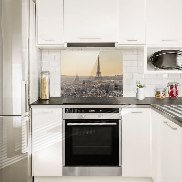 Glasrückwand Küche Paris im Morgengrauen