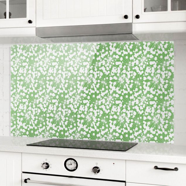 Küche Dekoration Natürliches Muster Pusteblume mit Punkten vor Grün