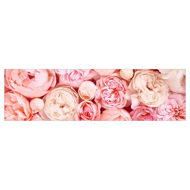 Küchenrückwand - Rosen Rosé Koralle Shabby