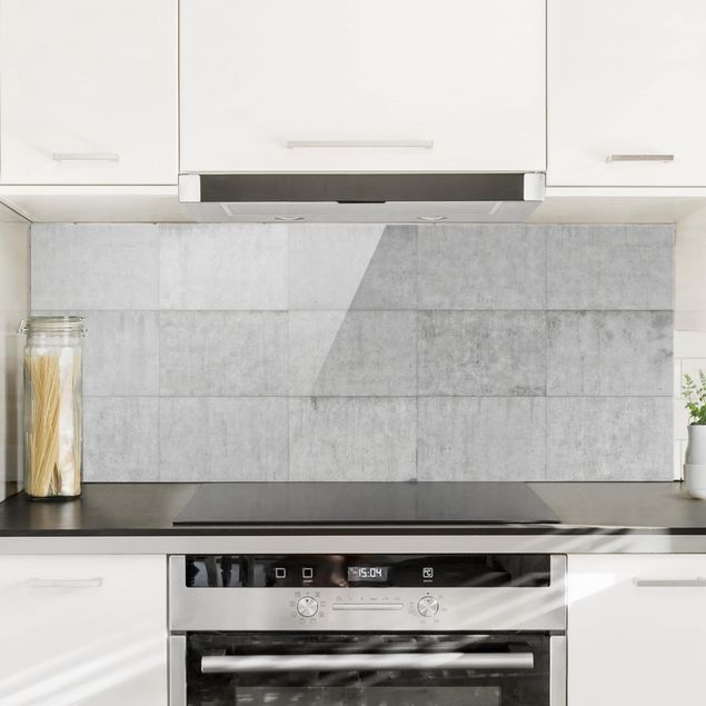 Wanddeko Küche Beton Ziegeloptik grau
