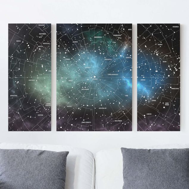 Leinwandbilder Städte Sternbilder Karte Galaxienebel