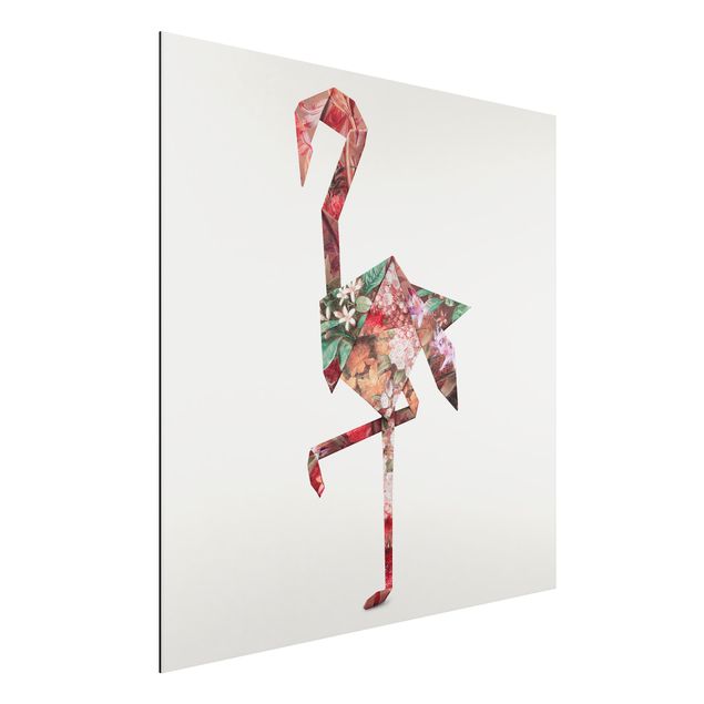 Wanddeko Küche Origami Flamingo