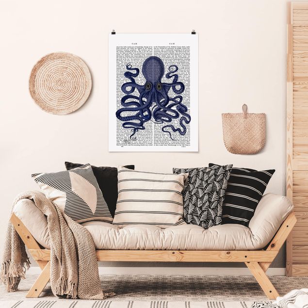 Poster mit Sprüchen Tierlektüre - Oktopus