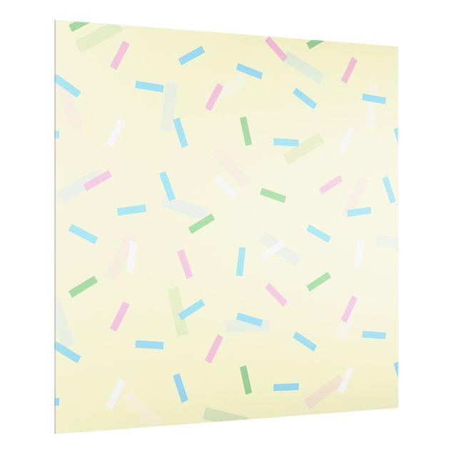 Spritzschutz Muster Buntes Konfetti aus Pastellstreifen