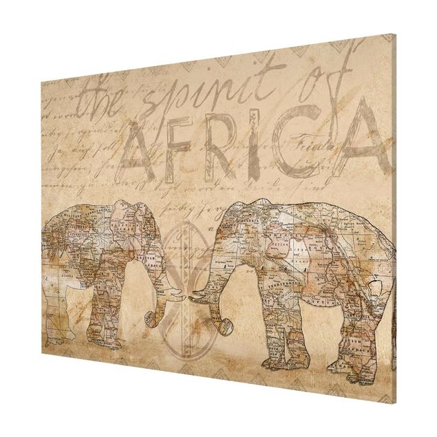 Weltkarte Tafel Vintage Collage - Spirit of Africa